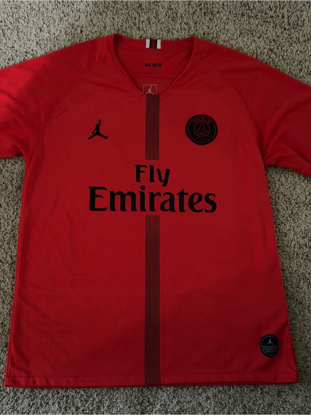 Jordan Paris Saint-Germain PSG 2018-2019 Mbappe #7 Red Soccer Jersey Adult L